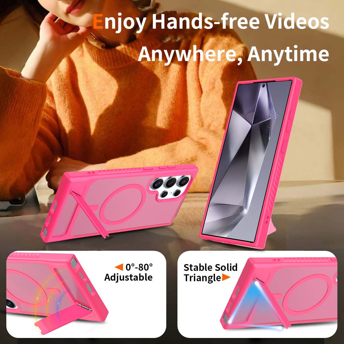 Magnetic Translucent Folding Bracket Case