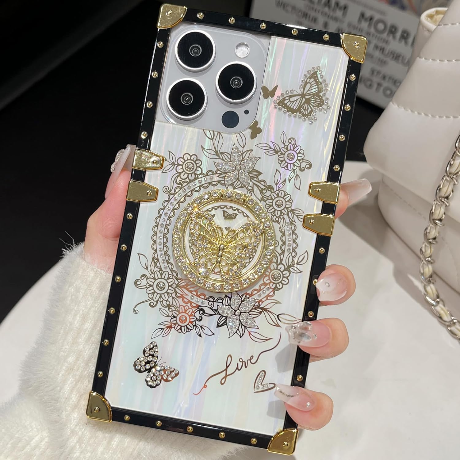 Glitter Butterfly Kickstand Case