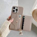 Luxury Leather Card Slot Case With Lanyard