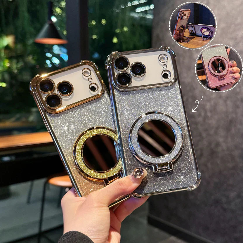Glitter Mirror Magnetic Bracket Case