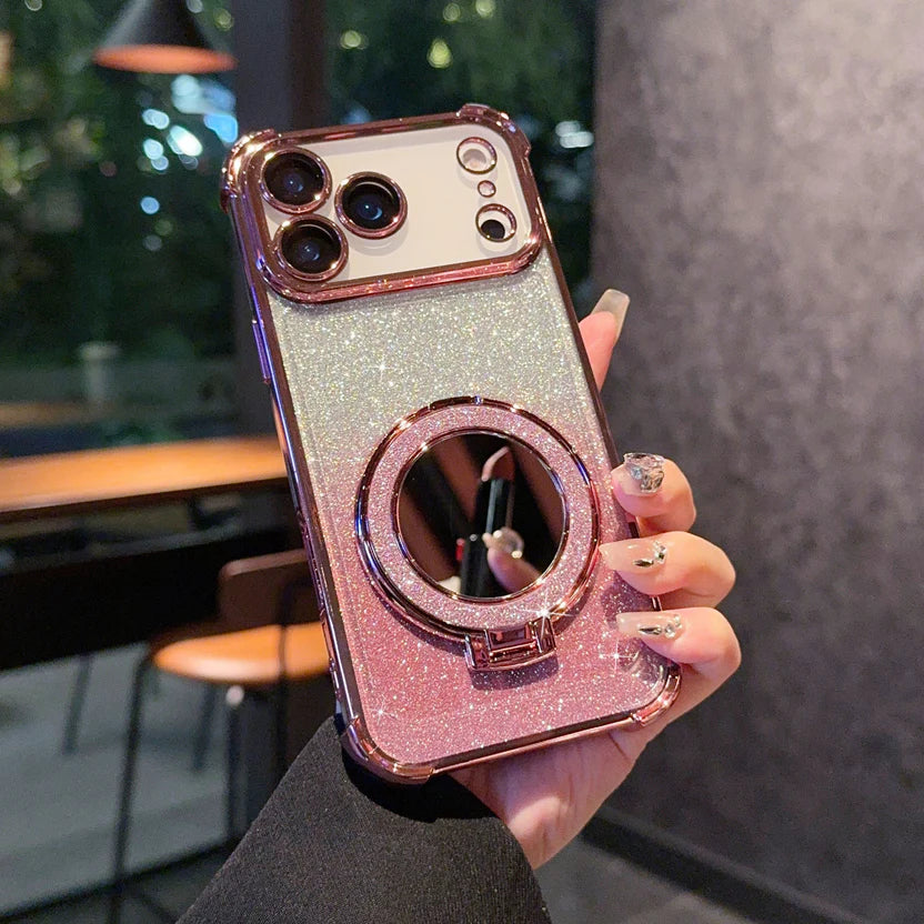 Glitter Mirror Magnetic Bracket Case