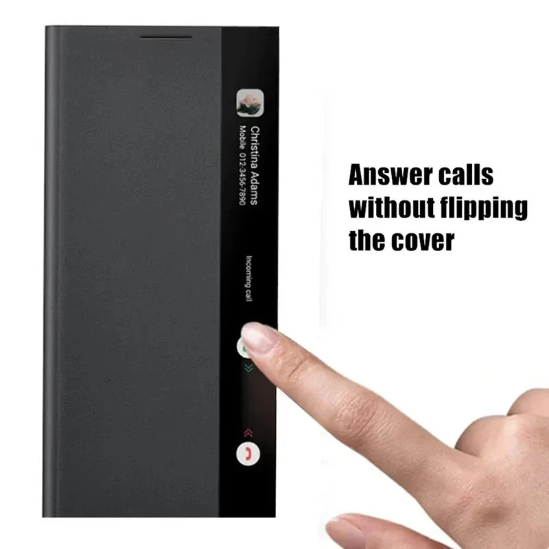 PU Leather Side Window Flip Case